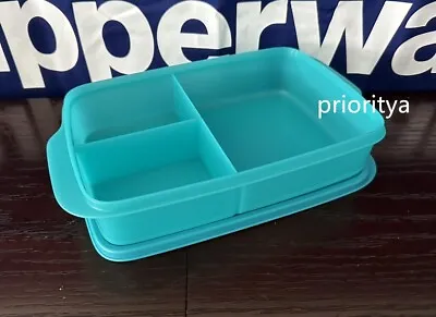 Tupperware ECO Lunch It 1L Divided Large Rectangular Container Aqua Blue New • $21