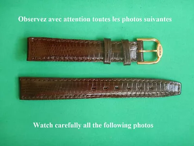 14 MM Strap Yema For Watch Genuine Leather Way Lizard Teju Brown Signed • $101.83