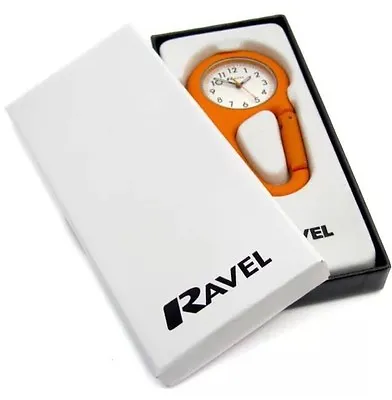 Ravel Orange Nurses Doctors Carabiner Clip On Spung Fob Watch Boxed R1105.08 • £8.99