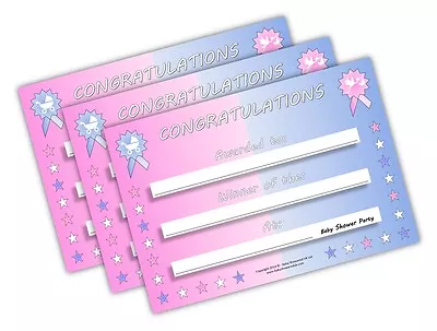 Baby Shower Party Games - 15 Baby Shower Certificates PRIZES / FAVORS - FREE P&P • £4.99