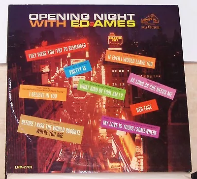 Ed Ames – Opening Night With Ed Ames - 1964 Mono Vinyl LP Record Album • $15.97