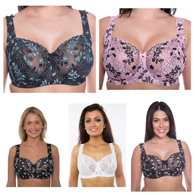 £14.99 • Buy Women's Full Cup Lace Embroidered Plus Size Underwired Bra