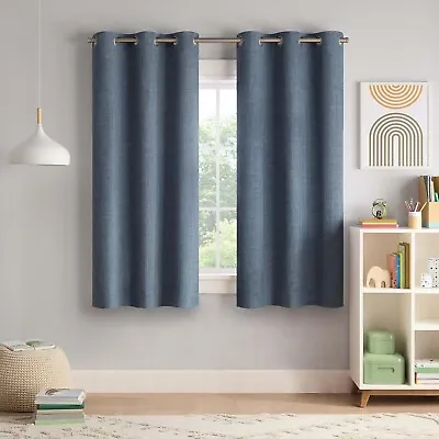 Eclipse 100% Blackout  63” Curtain Panel Chambray 1 Grommet Panel 40 X 63  • $9.99