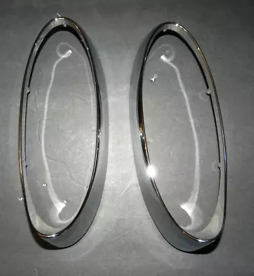 $88.95 • Buy 54 Chevy Belair Rear New Show Chrome Plated Pair Taillight Lamp Bezels 210 150