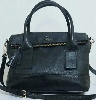 Kate Spade Black Leather Large Crossbody Satchel Bag  • £65