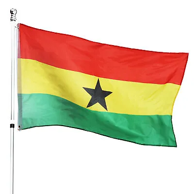 5x3ft Ghana Country National Flag With Eyelets Indoor / Outdoors Africa Decor • £3.99