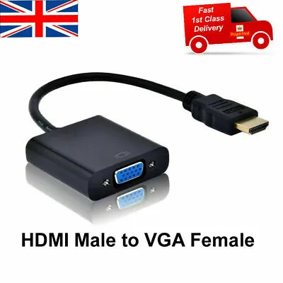 £2.95 • Buy HDMI INPUT To VGA OUTPUT – HDMI To VGA Converter Adapter For PC DVD TV Monitor