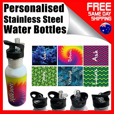 $16.76 • Buy Water Bottle Personalised Drinks Bottles Insulated Drinking Name Stainless Steel