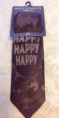 Duck Dynasty Mens Taupe Phil Happy Happy Happy Camo Tie 100% Polyester • $10