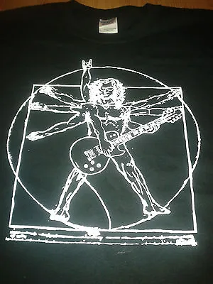 DA VINCI Vitruvian Man ROCK GUITARIST T-SHIRT All Sizes  Various Colours • $12.43