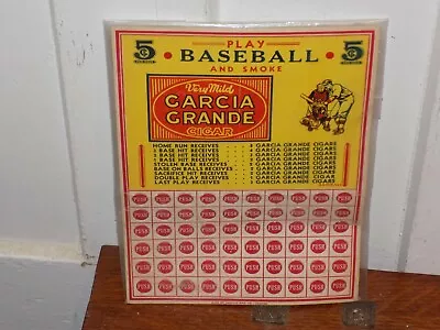 $35 • Buy Vintage Garcia Grande Cigar Baseball Punch Cardboard Game