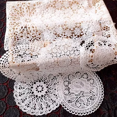 Round Table Cloth Lace Embroidery Coffee Coaster Napkin  Wedding Banquet Decor • $11.36