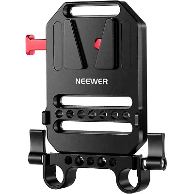 $28.88 • Buy Neewer V-Mount Battery Plate With Dual 15mm Rod Clamps, 1/4'' Thread Holes