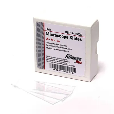 Brand NEW Box Of 72 Plain Glass Microscope Slides • $7.96