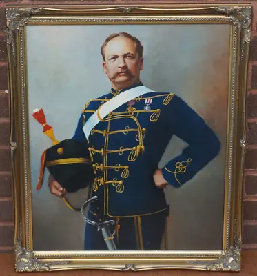 20th Century Oil Canvas Portrait Of James Champion VC 1834-1904 Military Uniform • £249.99