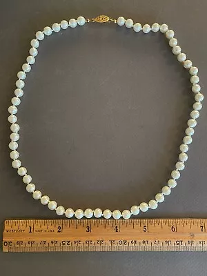 Vintage Faux Pearl Tied Bead Necklace 24  (i-3080) • $15.98