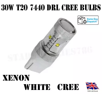 1x T20 Drl Sidelight Brake Cree Led Bulbs 7440 Bulbs White Vauxhall Audi Vw Ford • $12.42