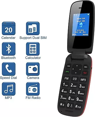 Mobile Flip Phone Big Button For Elderly Camera Bluetooth FM Radio MP3  • £19.99