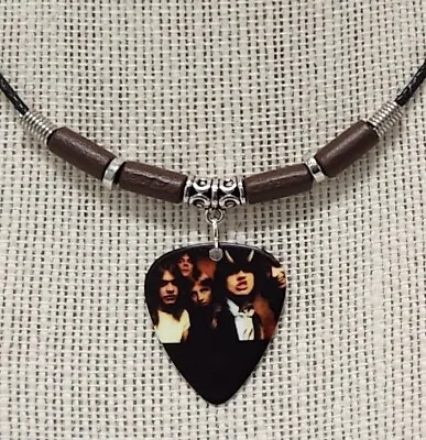 AC/DC Band Angus Young Guitar Pick Necklace Highway To Hell Album Photo  • $19.95