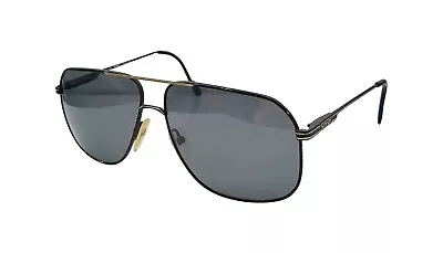 Vintage Ferrari F64 004 Black Gold Pilot Metal Sunglasses Italy W/ NEW LENSES • $228.17