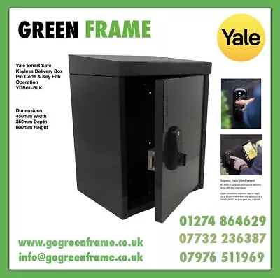 Yale Smart Safe Delivery Box Keyless Pin Code & Key Fob Operation YDB01-BLK • £110