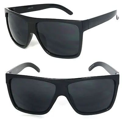 1 Or 2 Pair(s) Mens Retro Large Square Pilot Flat Top Sunglasses Black Lens UV • $7.95