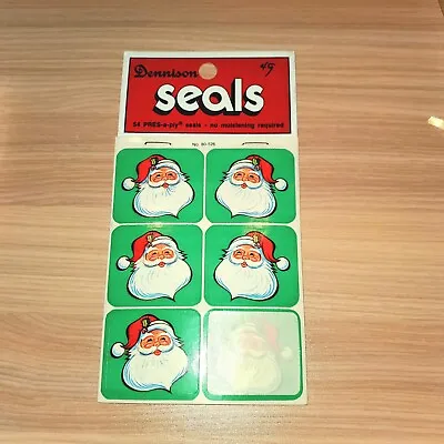 Vintage '70's Santa Christmas Seals/Stickers Dennison 80-526 Wafer Envelope Gift • $7.45