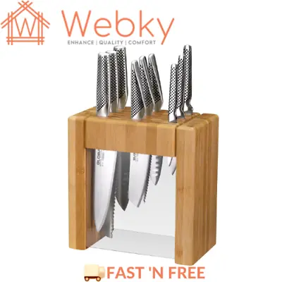 Global Ikasu X 10 Piece Knife Block Set Made In Japan Bamboo Storage Block • $669