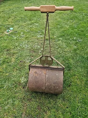 Vintage Ironcrete Cast Iron Split Drum Garden Lawn Roller With New Oak Handle • £40