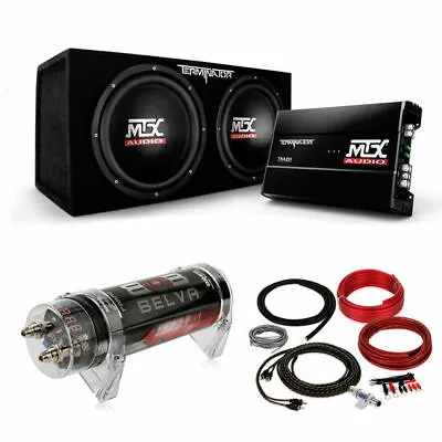 MTX Audio TNP212D2 Terminator Dual Subwoofer Package + Amplifier Bass Package • $349.89