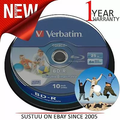 £11.32 • Buy Verbatim 43804 BD-R SL DataLife 25GB 6x Wide Inkjet Printable Disc│10 PK Spindle