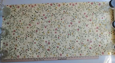 £74.68 • Buy VTG Wallpaper Floral Thomas Strahan Yellow Pink 1940s 1950s Partial Roll Cheerfu