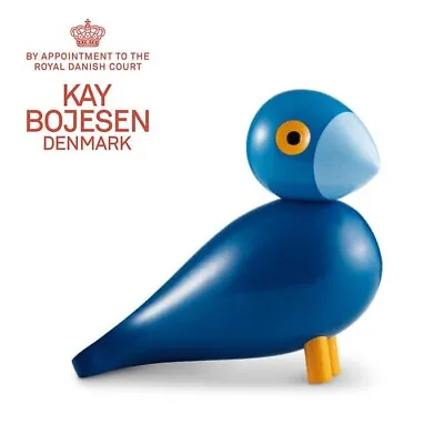 KAY BOJESEN DENMARK Song Bird Natural Wooden Figure Object Interior Blue • £142.30