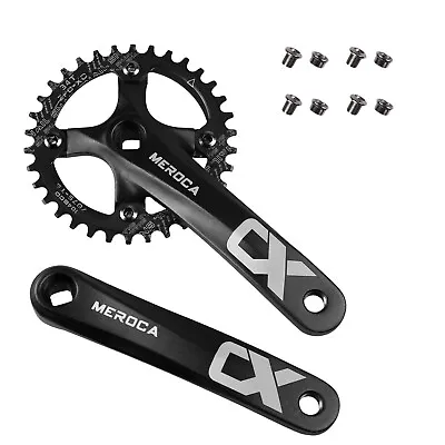 MTB Crankset Square Taper With 32/34/36/38T Chainring Set 104BCD Narrow Wide • $24.69