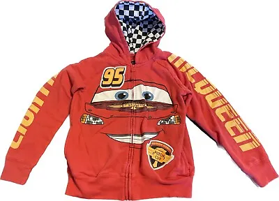 £6.59 • Buy Disney Kids Boys Cars '95 Hoodie Red Size 5/6 STAIN PICTURED