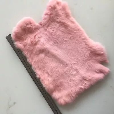 1 Piece Pink Real Rabbit Pelt Soft Fur Leather Hide For Craft DIY Garment Lining • $9.49