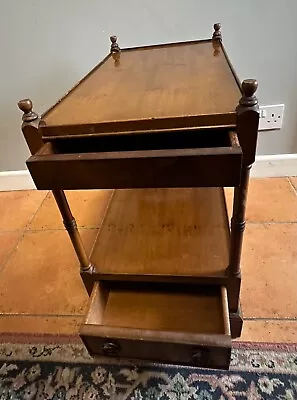 Vintage Mahogany Two Tier Whatnot Side Table With Drawers • £90