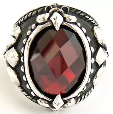 Red Fleur De Lis 925 Sterling Silver Mens Ring • $69.99