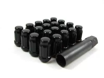 20 Pc Set Spline Tuner Lug Nuts ¦ 1/2  ¦ Black ¦ Ford Mustang Explorer • $30.44