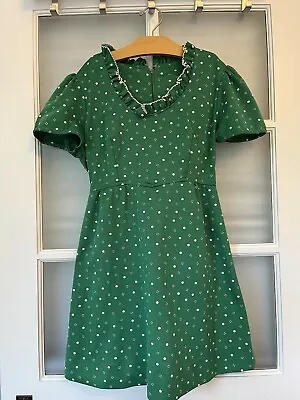 True Vintage Green Mini  Dress Jersey Polyester 70’s  Fits Girl 14 Or Woman S • £15.28