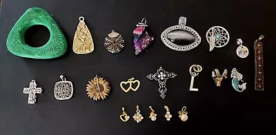 Vintage To Now Lot Assorted Charms And Pendants Untested Metals Untested Stones • $9.99