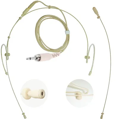 Double Ear Hook Microphone For KAM AKG Transmitter 3.5mm Screw Locking Jack Plug • £32.99