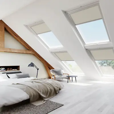 Cream Blackout Fabric Skylight  Blinds Made For All Velux® Roof Windows  • £0.99