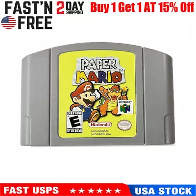 Paper Mario Video Game Cartridge Console Card For Nintendo N64 US Version • $21.89