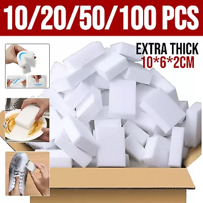 Lot 100PCS Magic Sponge Eraser Melamine Washing Thick Foam Home Cleaning Tool US • $8.45