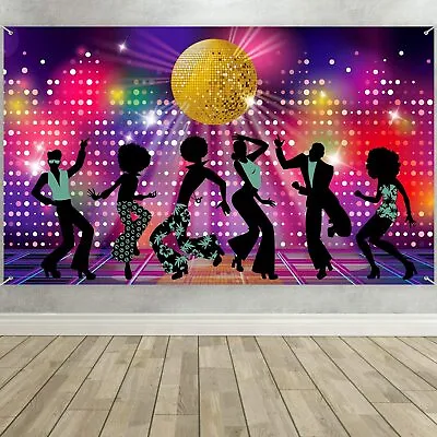 Disco Party Decorations Supplies Large Fabric 70s 80s 90s Disco Fever Dancers • £14.63