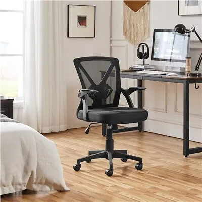 Home Office Chair Computer Mesh Desk Chair With Adjustable Arms And Height Black • £48.99