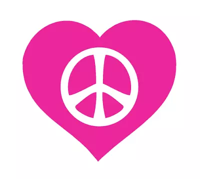 Peace Logo In Heard Decal Sticker Vinyl Cut Off Sticker • $2.95