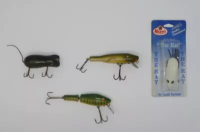 Vintage Fishing Lures Lot Of 4 Pike Master 30 Shakespeare Mouse The Rat • $10.99