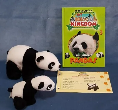 Vintage My Animal Kingdom Book 3 Pandas 2 Toys Plush Certificate Deagostini • £4.99